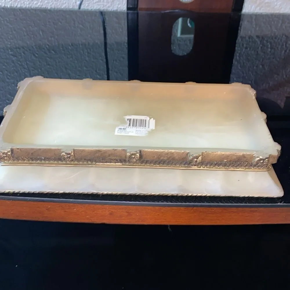 Vintage Elegant Gold and Cream Decorative Tray